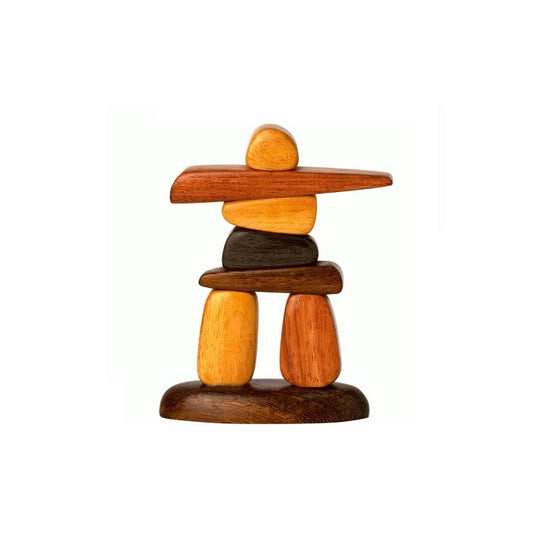 Wooden Figurine - Inukshuk - 3.5" Warm Tones