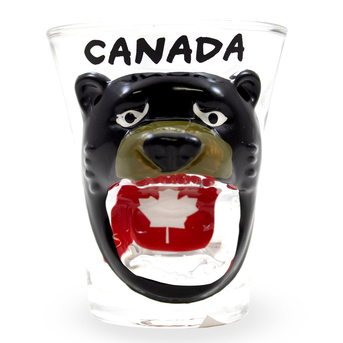 Canada Open Mouth Black Bear Shotglass