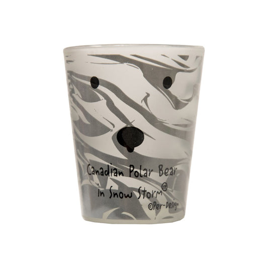 Canadian Polar Bear in Snow Storm Shot Glass