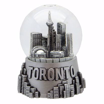 Toronto Colorful Silver Landmark Snow Globe - 65mm Polyresin