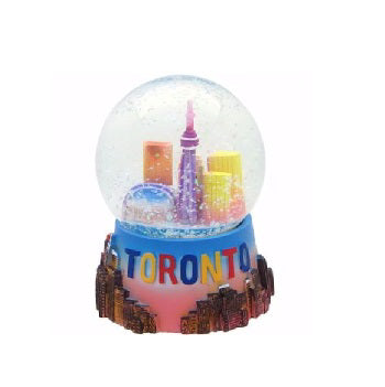 Toronto Colorful Iconic Landmark Snow Globe - 45mm Polyresin