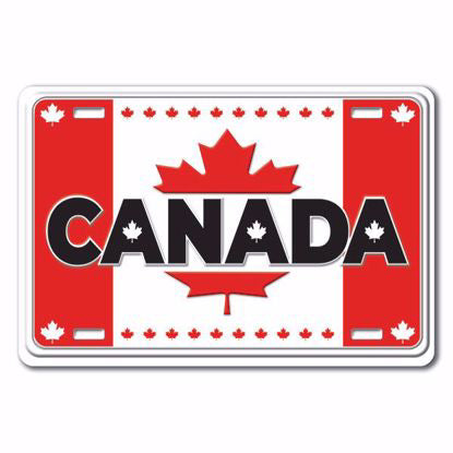 Postcard - Canadian Flag in License Plate Design