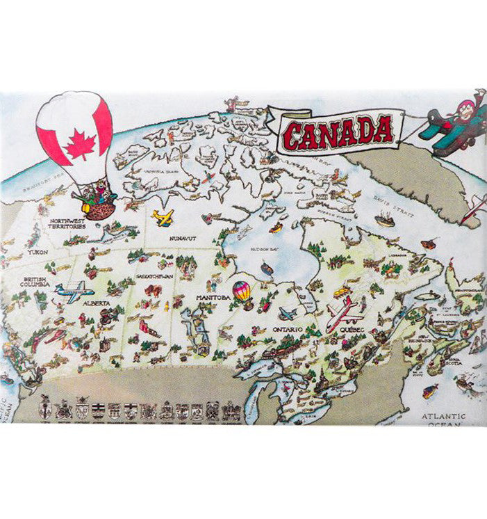 Postcard - Canada Illustrated Map