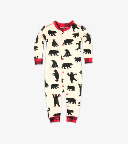 Black Bear Baby Union Suit