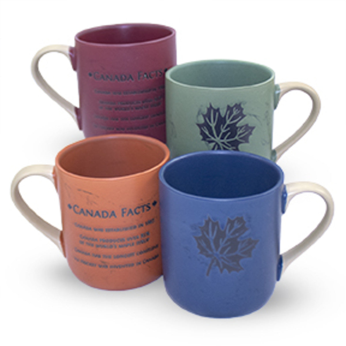 Canada Facts Mug with Silhouette Maple Leaf Design