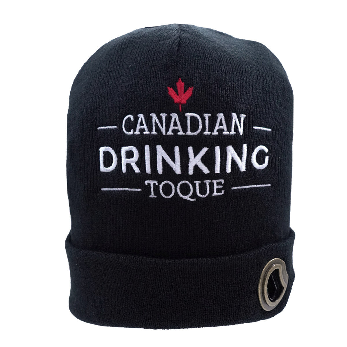 Canadian Drinking Toque With Opener - Black