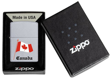 Zippo - Canadian Flag - Matte Silver