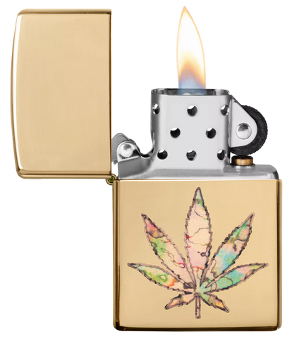 Zippo - High Polish Brass Leaf Fusion Design