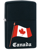 Zippo - Canadian Flag - Matte Black