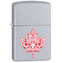 Zippo - Canadian Souvenir Detailed Maple Leaf - Matte Silver