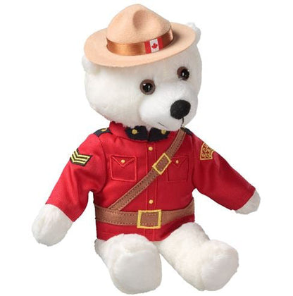 RCMP Polar Bear Stuffed Animal in Canadian Mountie Uniform - 11"