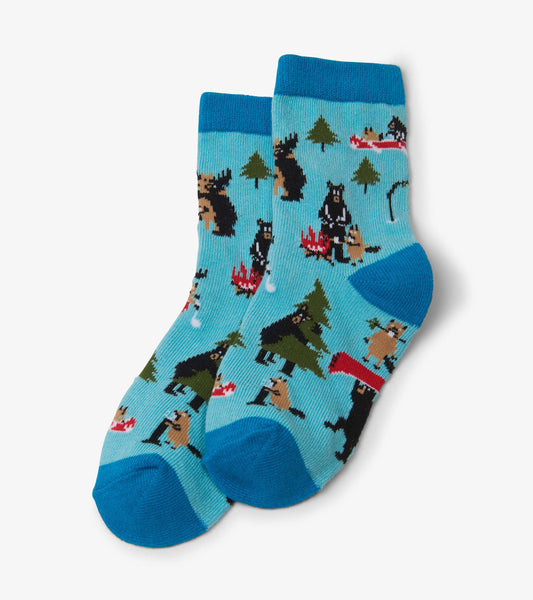 Life in the Wild Blue Kids Crew Socks