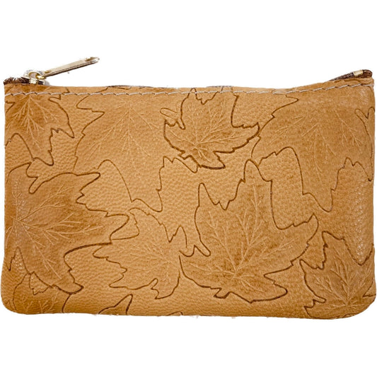 Goatskin Coin Purse w/Zipper - Tan