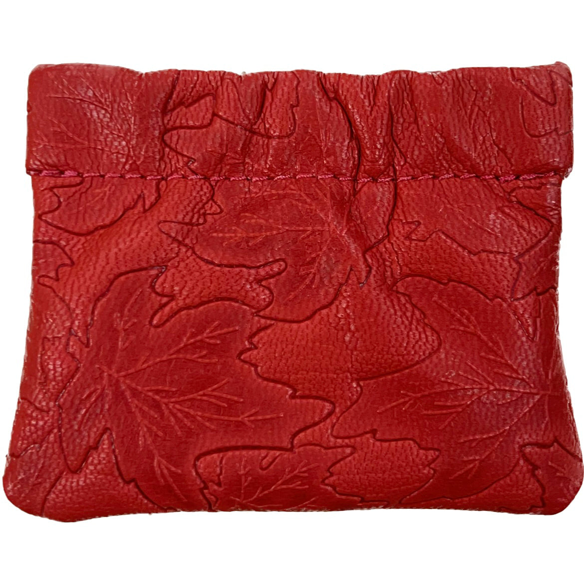 Goatskin Springloaded Coin Purse - Red