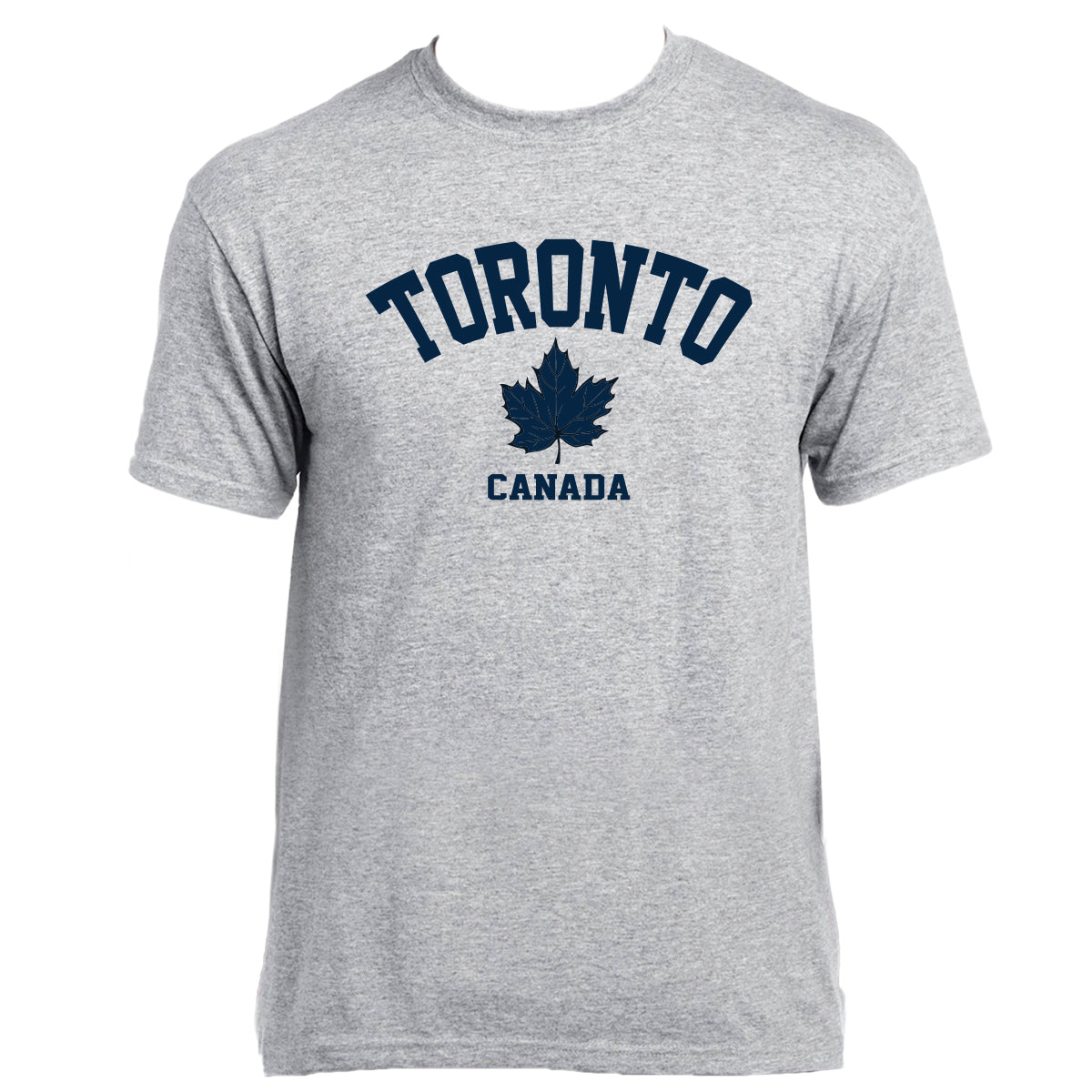 Toronto Canada T-Shirt with Applique Text and Maple Leaf in Heather Gray - Unisex