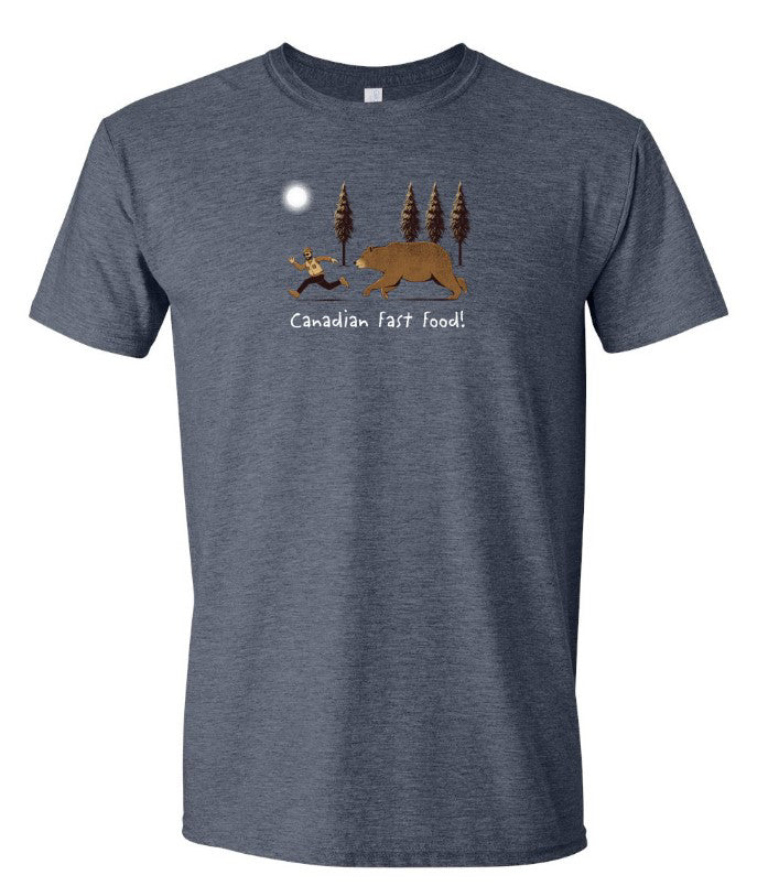 Canadian Fast Food! Funny T-shirt in Heather Blue - Unisex