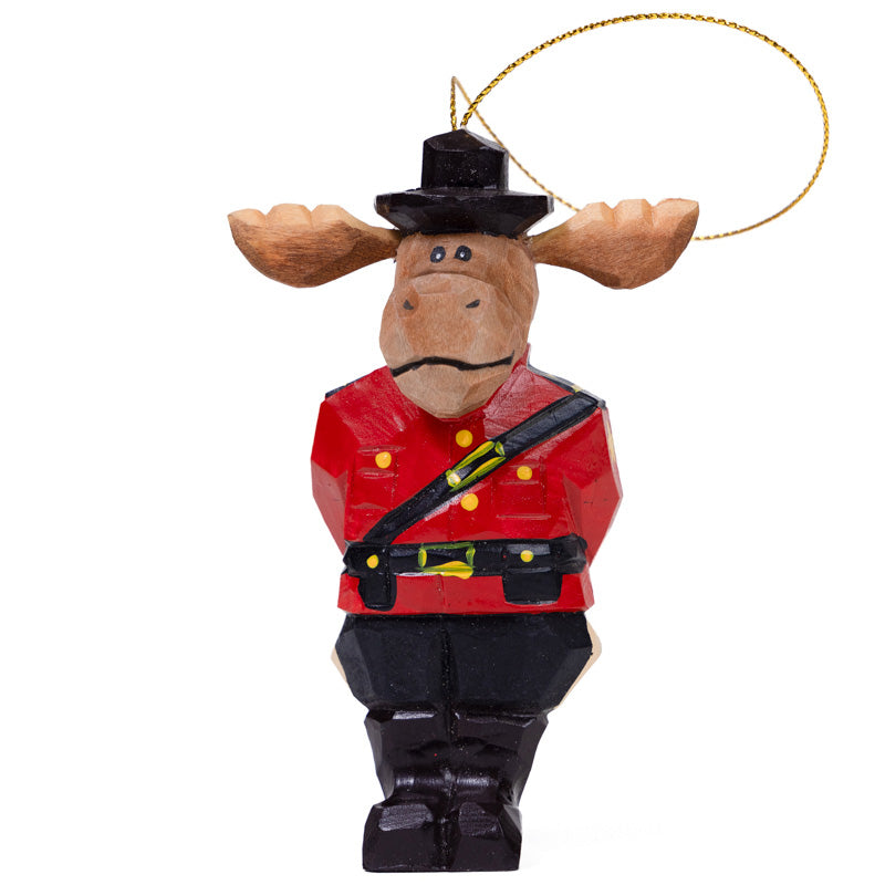 Canadian Wooden Ornament - RCMP Moose Officer