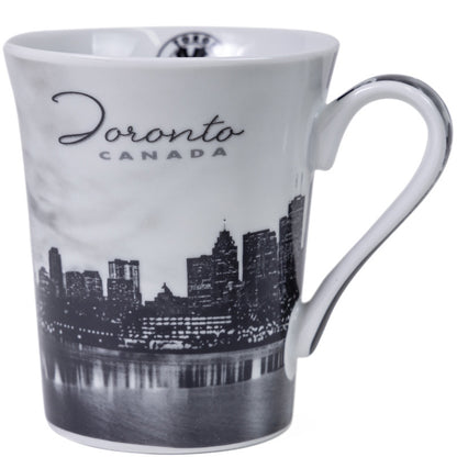 Toronto Night Skyline Mug – Black & White Cityscape, 14oz