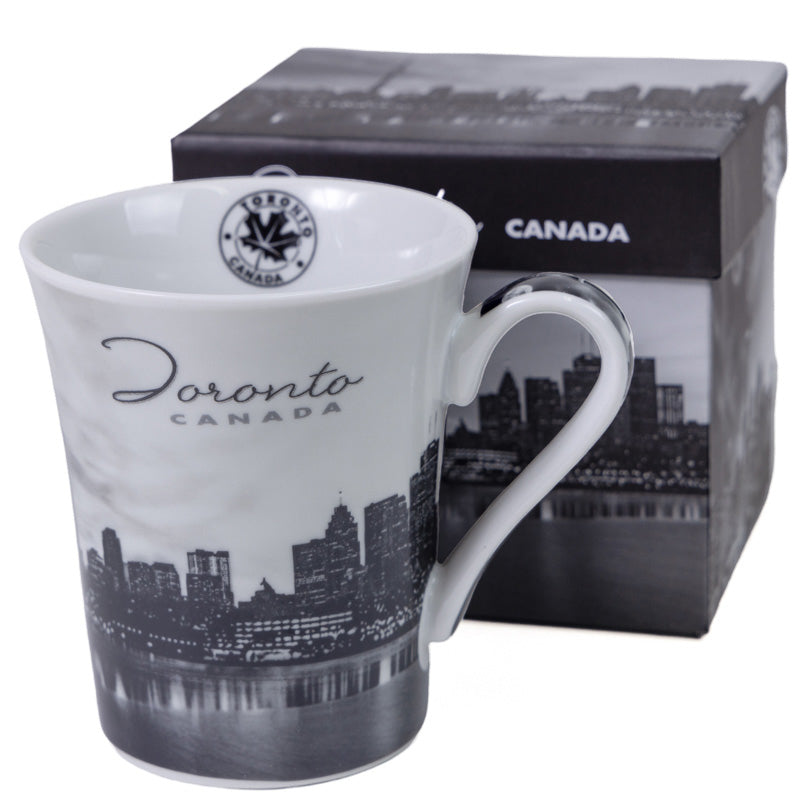 Toronto Night Skyline Mug – Black & White Cityscape, 14oz