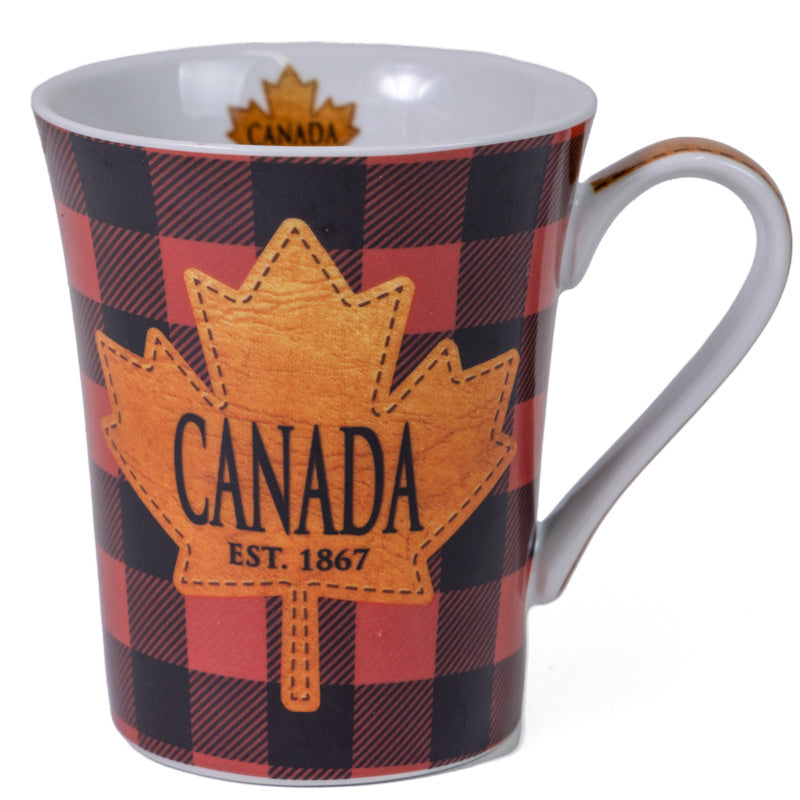 Maple Leaf Canada Plaid Mug