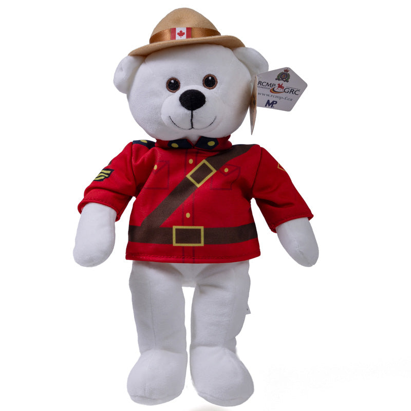 RCMP Polar Bear Stuffed Animal in Canadian Mountie Uniform - 11"