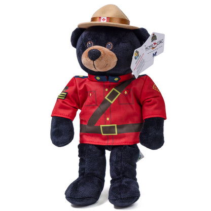 RCMP Black Bear Stuffed Animal in Canadian Mountie Uniform - 11"