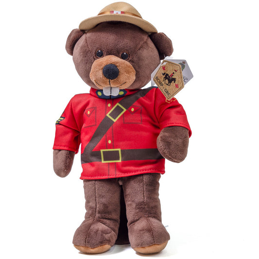 RCMP Sergeant Beaver Stuffed Animal in Canadian Mountie Uniform - 11"