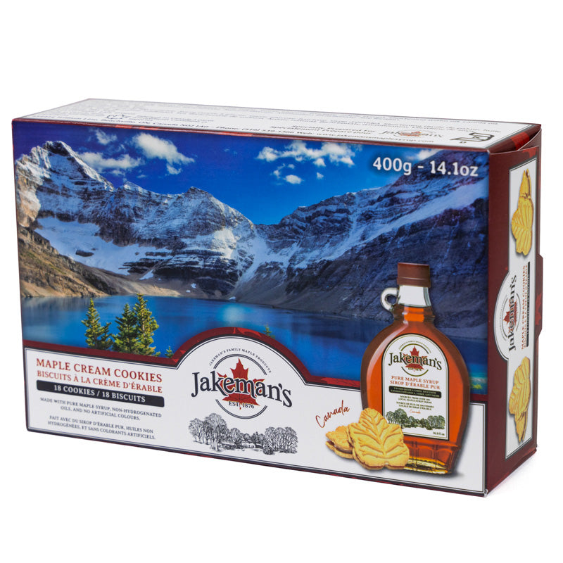 Jakeman's Maple Cream Cookies - 400g with Pure Maple Syrup - Canadian Rocky Mountains Edition