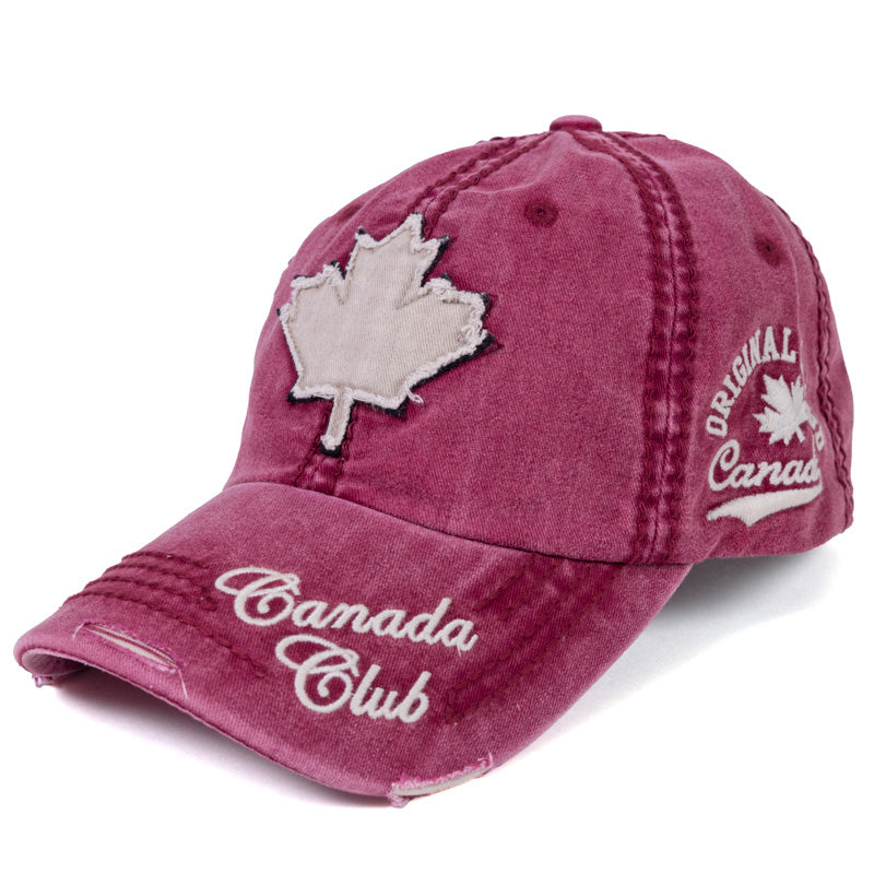 Canada Maple Leaf Washed Maroon Cap – Adjustable Fit