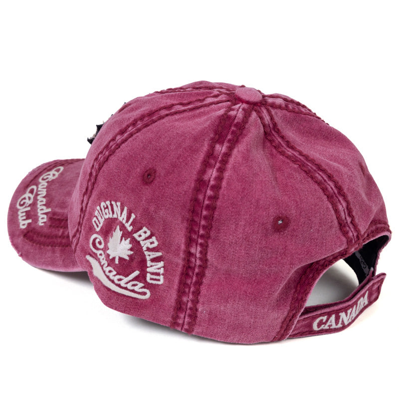 Canada Maple Leaf Washed Maroon Cap – Adjustable Fit