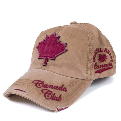 Canada Maple Leaf Washed Stone Cap – Adjustable Fit