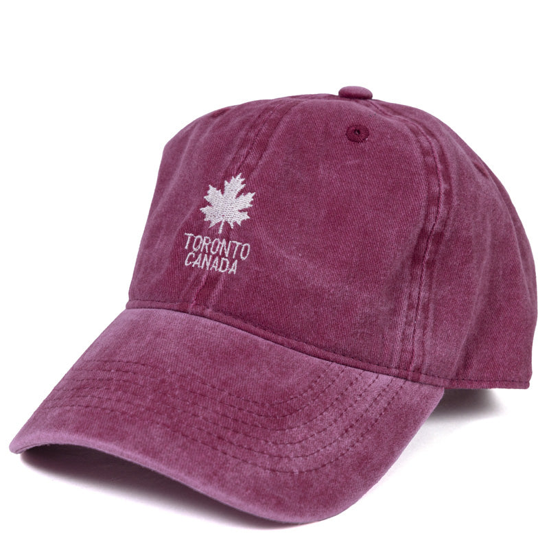 Toronto Canada Embroidered Cap with Maple Leaf - Adjustable