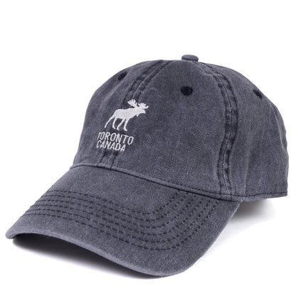 Toronto Canada Embroidered Cap with Moose - Adjustable