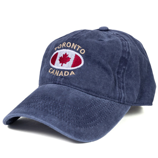 Toronto Canada Embroidered Cap with Canadian Flag - Adjustable