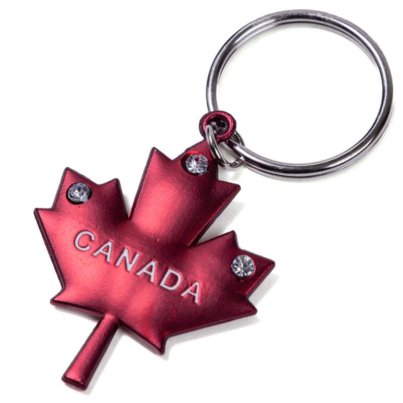 Canadian Keychain - Solid Red Maple Leaf