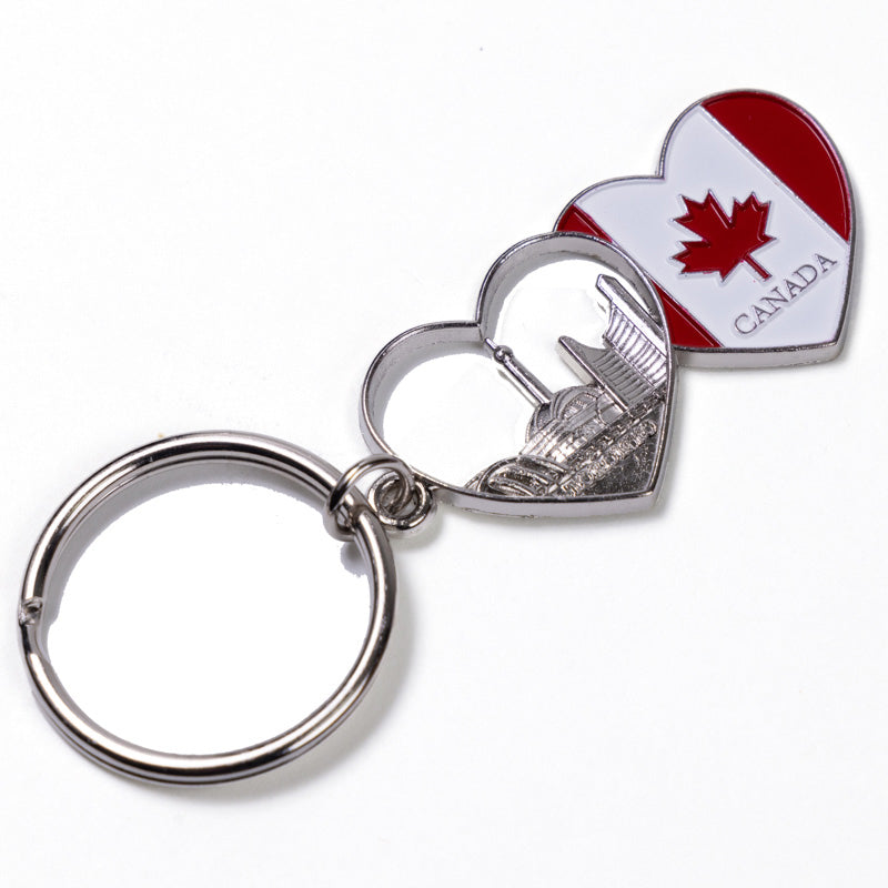 Toronto CN Tower and Canadian Flag Keychain