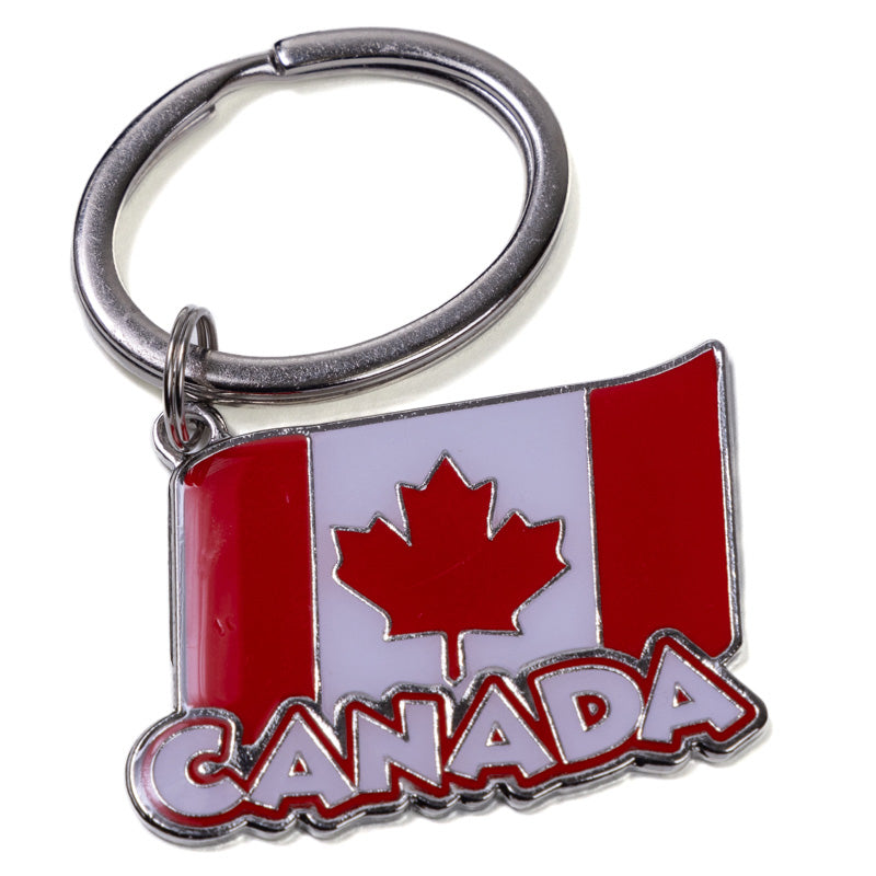 Metal Canadian Keychain - Flutter Canada Flag