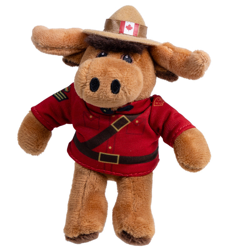 Canadian Stuffed Animal Keychain - RCMP officer Moose