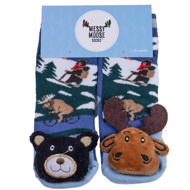 Lil' Traveller baby socks - Mismatch! Mountain Moose/ Black Bear