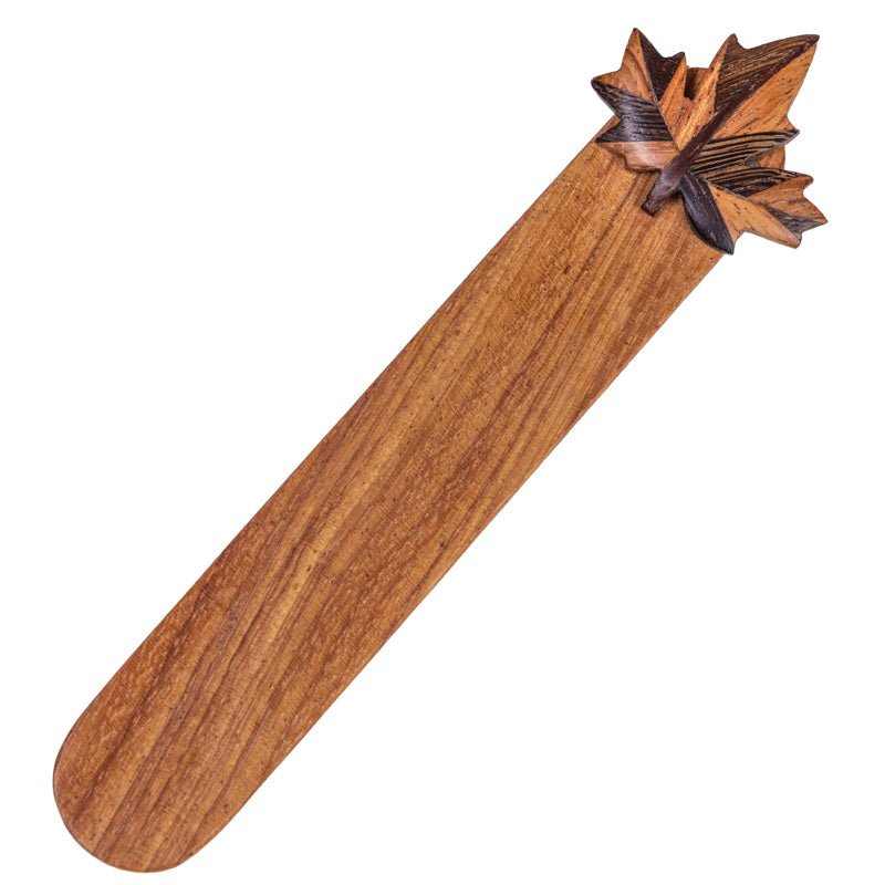 Canadian Wooden Bookmark with Carved Maple Leaf