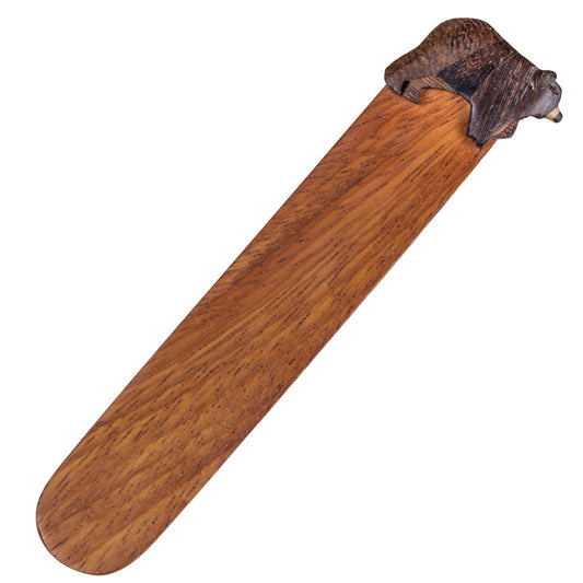 Canadian Wooden Bookmark with Carved Bear Design