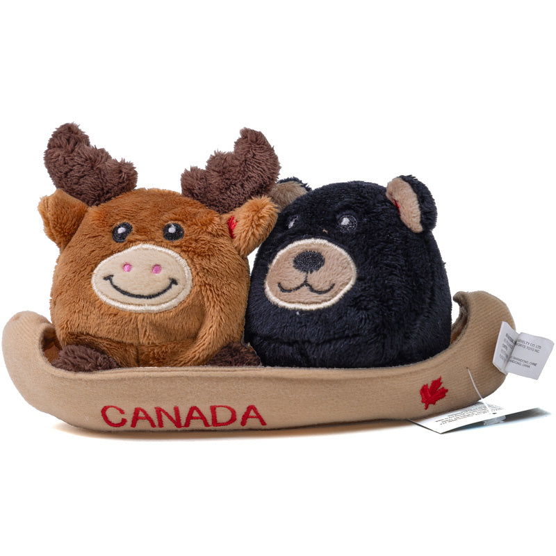 Hunk Moose & Bear in Canoe