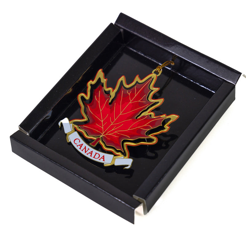 Canada Brass Ornament - Maple Leaf