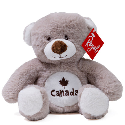 Canadian Teddy Bear Plush Toy in Grey - 9"