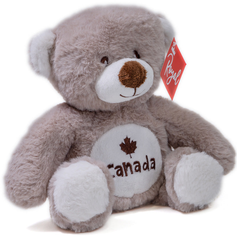 Canadian Teddy Bear Plush Toy in Grey - 9"