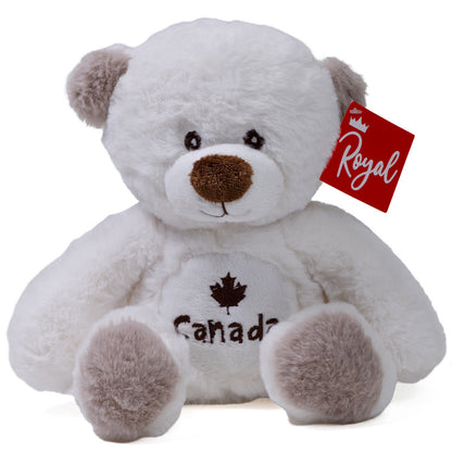 Canada Teddy Bear Plush Toy in White - 9"