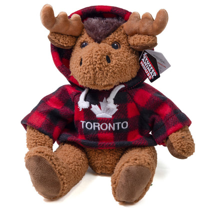 Toronto Moose Stuffed Animal in Plaid Hoodie - 10"