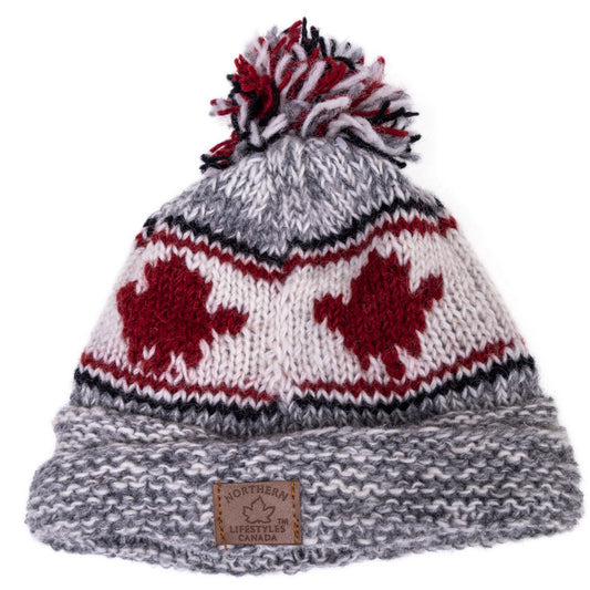 Hand Knitted Maple Leaf Toque