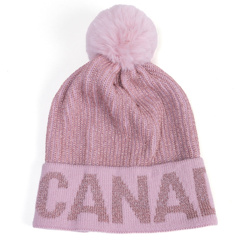 Ladies Pom-Pom Canada Toque - Pink