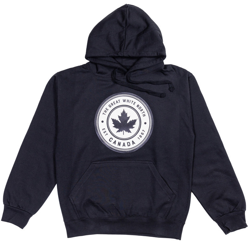 The Great White North Canada Applique Hoodie - Black